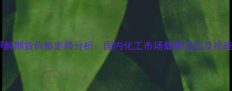 图片 3月甲醇期货价格走势分析：国内化工市场最新动态及投资策略.jpg