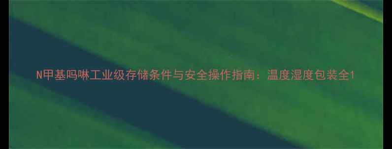 图片 N甲基吗啉工业级存储条件与安全操作指南：温度湿度包装全1.jpg