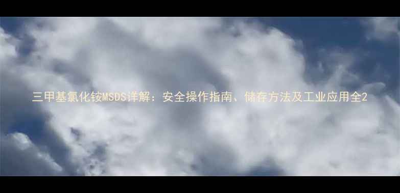 图片 三甲基氯化铵MSDS详解：安全操作指南、储存方法及工业应用全2.jpg