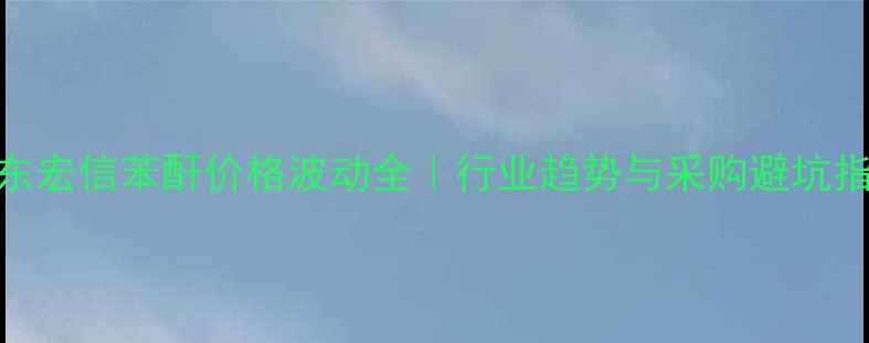 图片 山东宏信苯酐价格波动全｜行业趋势与采购避坑指南.jpg