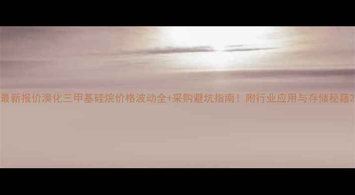 图片 最新报价溴化三甲基硅烷价格波动全+采购避坑指南！附行业应用与存储秘籍2.jpg