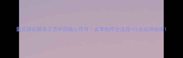 图片 氯化铵在鞣革工艺中的核心作用｜皮革制作全流程+行业应用指南1.jpg