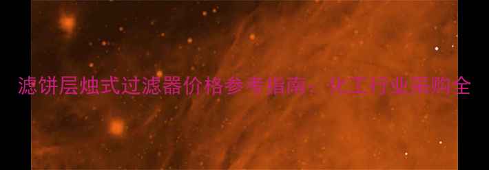 图片 滤饼层烛式过滤器价格参考指南：化工行业采购全.jpg