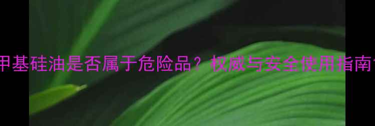 图片 甲基硅油是否属于危险品？权威与安全使用指南1.jpg