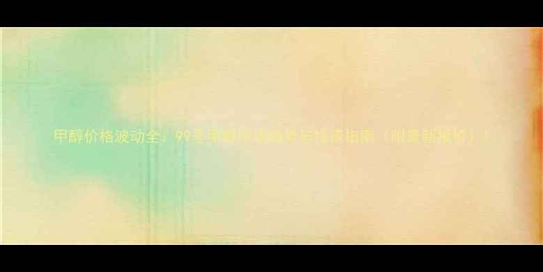 图片 甲醇价格波动全：99号甲醇市场趋势与投资指南（附最新报价）1.jpg