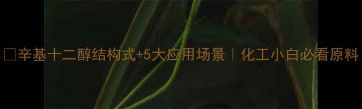 图片 💡辛基十二醇结构式+5大应用场景｜化工小白必看原料.jpg