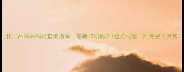 图片 🔥化工品海关编码查询指南｜最新HS编码表+避坑秘籍（附免费工具包）.jpg