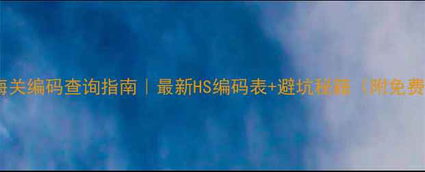 图片 🔥化工品海关编码查询指南｜最新HS编码表+避坑秘籍（附免费工具包）1.jpg