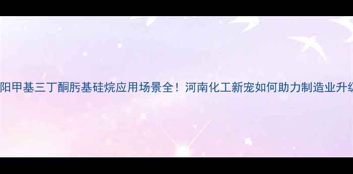 图片 🔥洛阳甲基三丁酮肟基硅烷应用场景全！河南化工新宠如何助力制造业升级？1.jpg