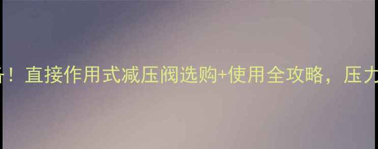 图片 🔧化工设备必备！直接作用式减压阀选购+使用全攻略，压力控制不再踩坑2.jpg