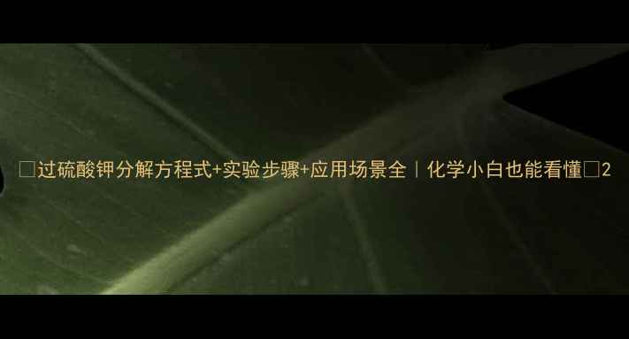 图片 🔬过硫酸钾分解方程式+实验步骤+应用场景全｜化学小白也能看懂✨2.jpg